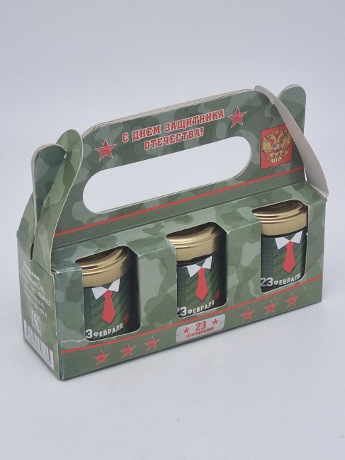Набор Праздничный подарочный набор 3 меда с 23 февраля Набор Праздничный подарочный набор 3 меда с 23 февраля