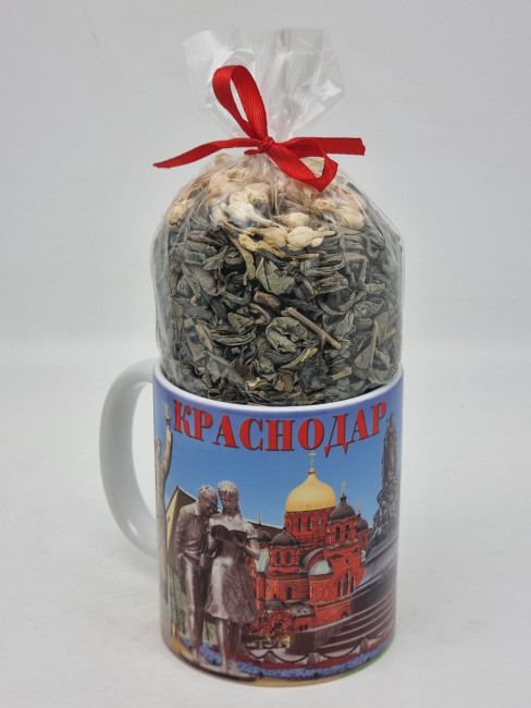 Кружка 250мл зеленый чай с жасмином 105гр "Краснодар 1"