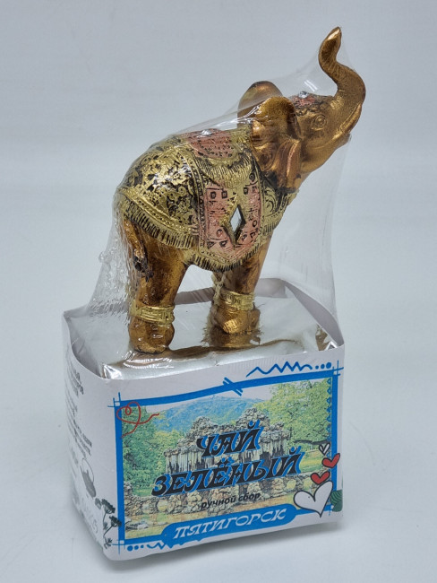 Чай зеленый ручной сбор 35гр с сувениром слон Пятигорск Чай зеленый ручной сбор 35гр с сувениром слон Пятигорск