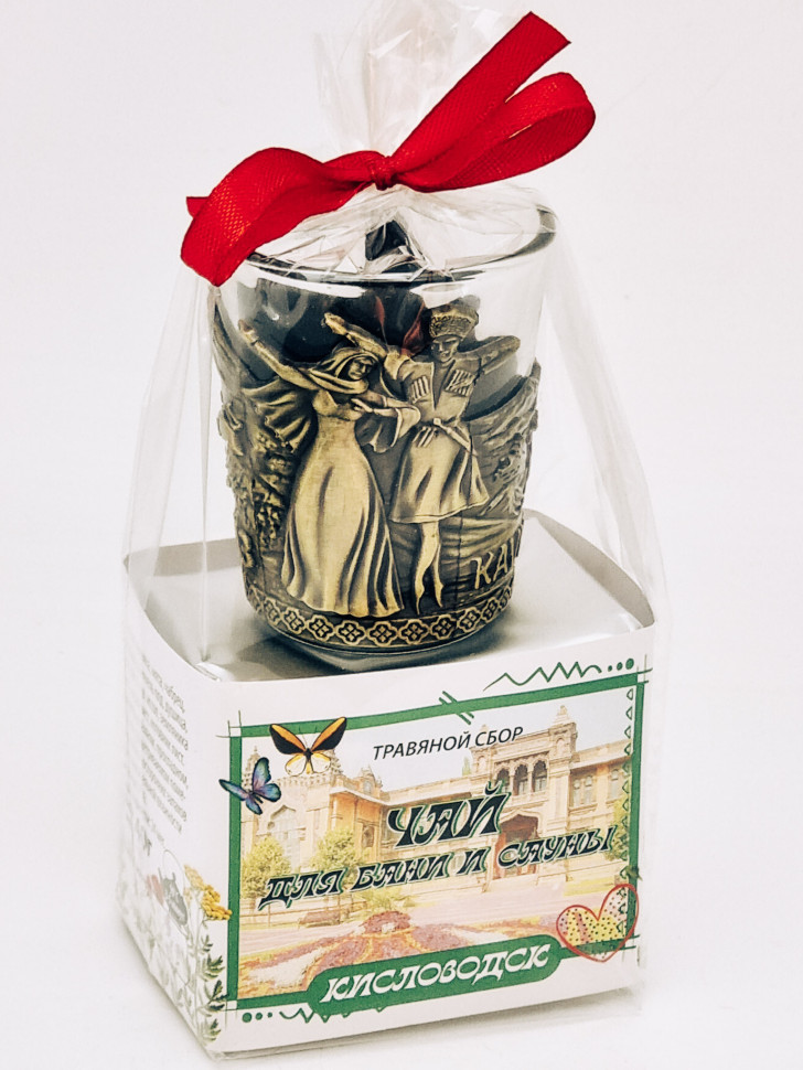 Краснополянский чай "для сауны и бани" 40гр Кисловодск с сувениром стопка