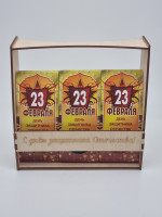 Подарочный набор с 23 февраля чай черный 50гр, зеленый 50гр, сладости рахат лукум 100гр