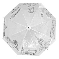 Зонт трость полуавтомат Сочи прозрачный Зонт трость полуавтомат Сочи прозрачный