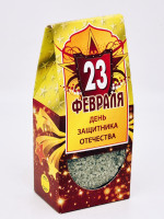 Подарочный набор с 23 февраля для бани соль можжевельник 150гр и запарка эвкалипт