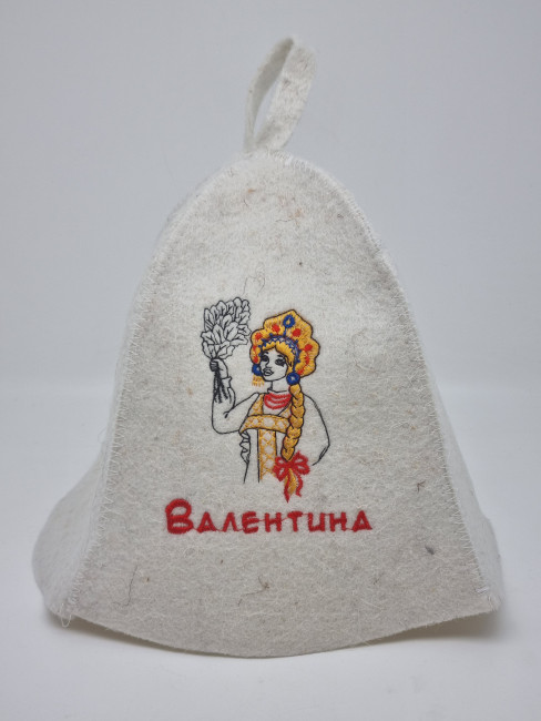 Шапка для бани именная "Валентина" Шапка для бани именная "Валентина"