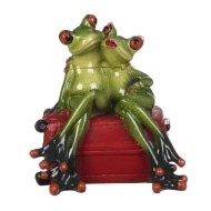Фигурка 2 лягушек на чемодане 13*11*14,5см