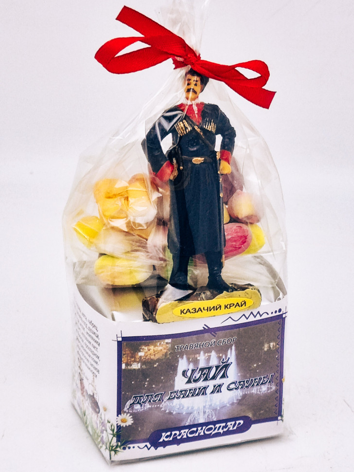 Краснополянский чай "для сауны и бани" 40гр + парварда 50гр Краснодар с магнитом Казак