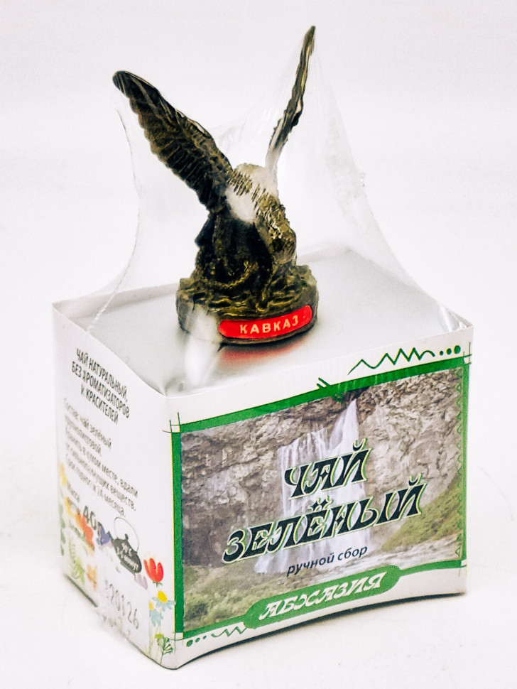 Чай зеленый ручной сбор 40гр Абхазия с сувениром орел средний