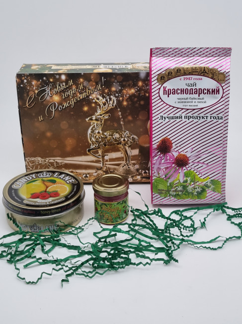 Набор 560 Праздничный чай, леденцы, и мед с новым годом