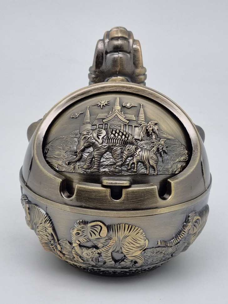 Пепельница с крышкой металл Слон