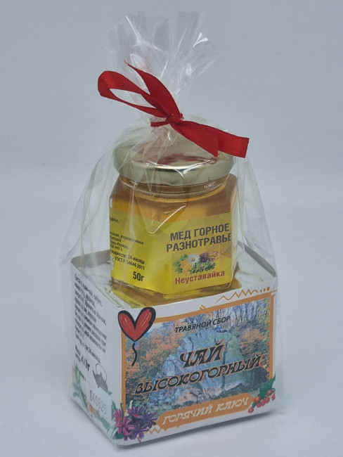 Краснополянский чай "Высокогорный" 40гр +мед 50гр Горячий Ключ