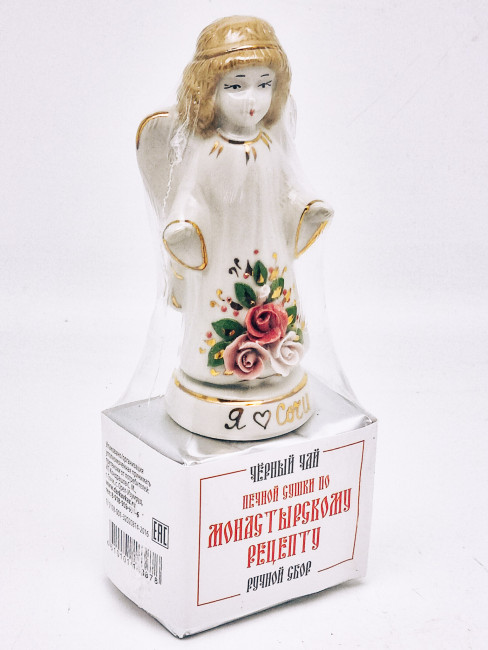 Чай печной сушки по монастырскому рецепту чер 35гр с сувениром ангел с лепниной коллекционный фарфор