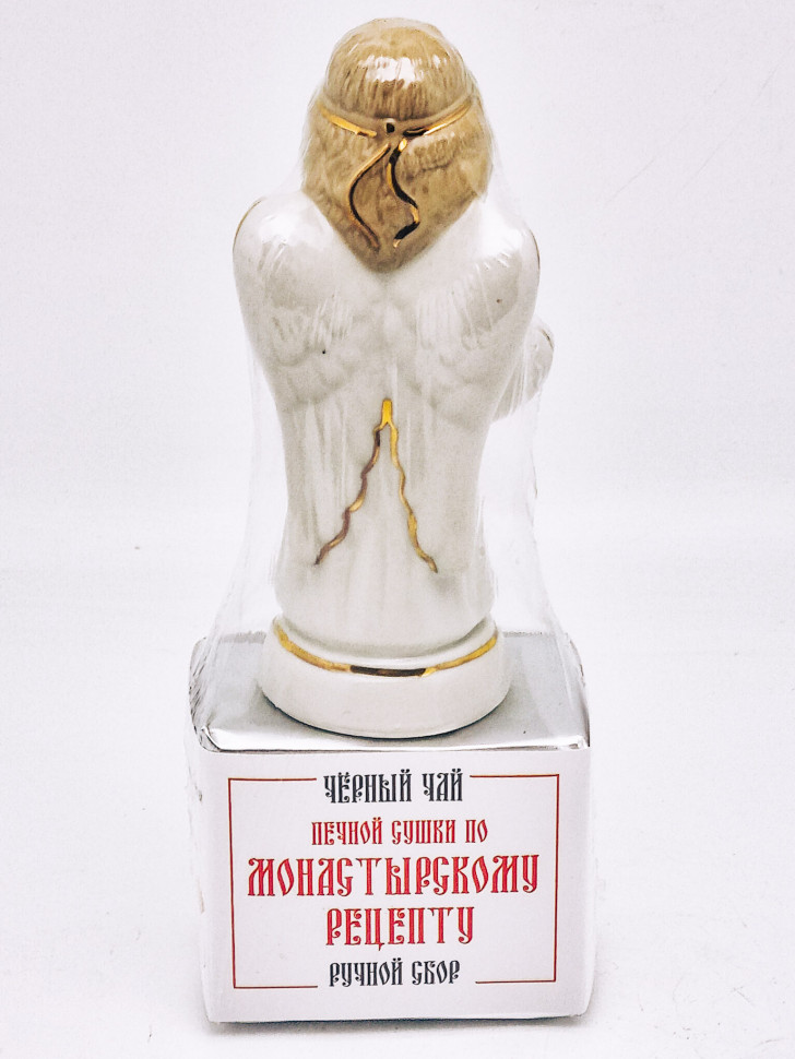 Черный чай печной сушки монастырский травник 35гр с сувениром ангел с лепниной коллекционный фарфор