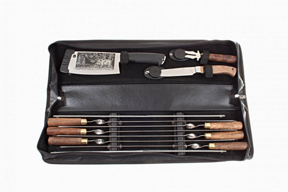 Набор №4 в сумке шампура, мангал, нож, вилка и топор