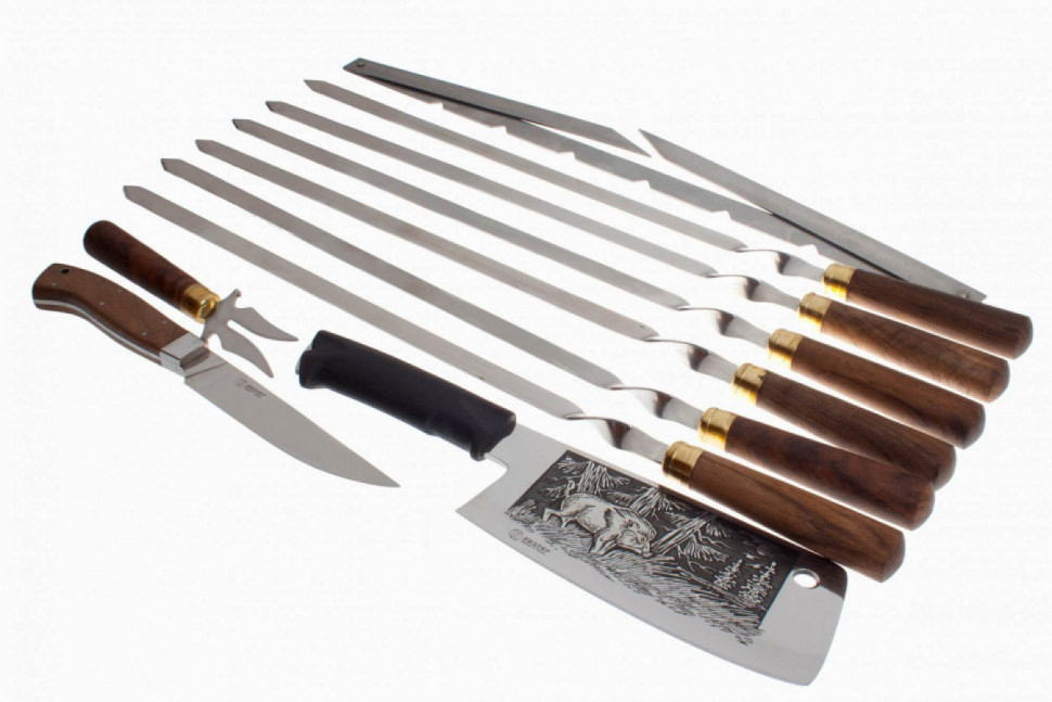 Набор №4 в сумке шампура, мангал, нож, вилка и топор