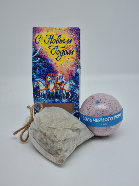 Набор 246 для бани соль для ванны СПА и запарка эвкалипт с новым годом Набор 246 для бани соль для ванны СПА и запарка эвкалипт с новым годом