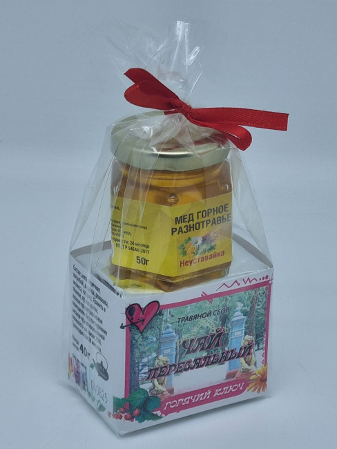 Краснополянский чай "Перевальный" 40гр +мед 50гр Горячий Ключ Краснополянский чай "Перевальный" 40гр +мед 50гр Горячий Ключ