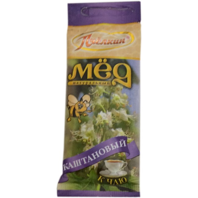 Мед в сашетах каштан Мед в сашетах каштан