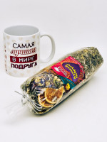 Подарочный набор подруге краснополянский чай "Букет здоровья" 100гр в кружке 300мл