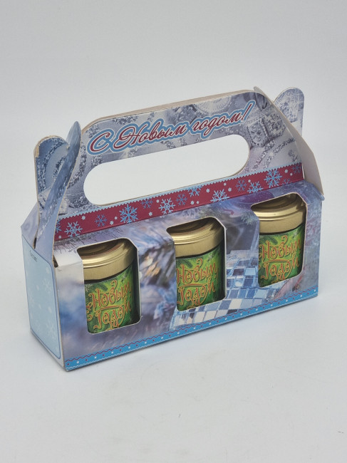 Набор Праздничный подарочный набор 3 меда с новым годом Набор Праздничный подарочный набор 3 меда с новым годом