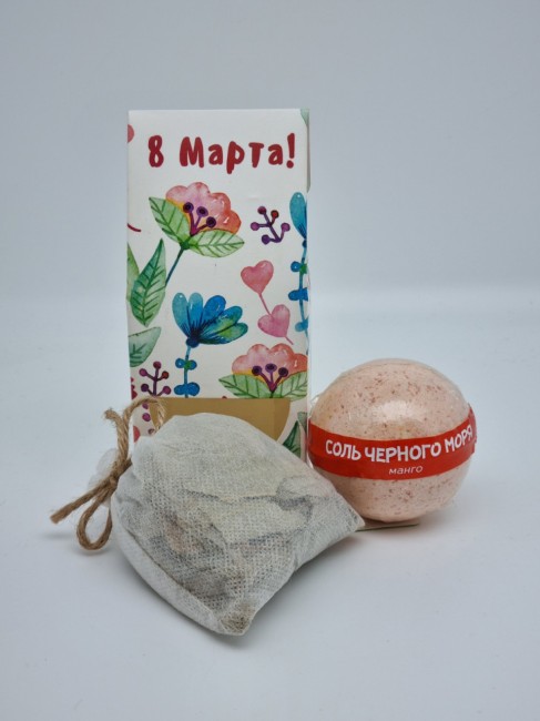 Набор 245 для бани соль для ванны манго и запарка эвкалипт с 8 марта