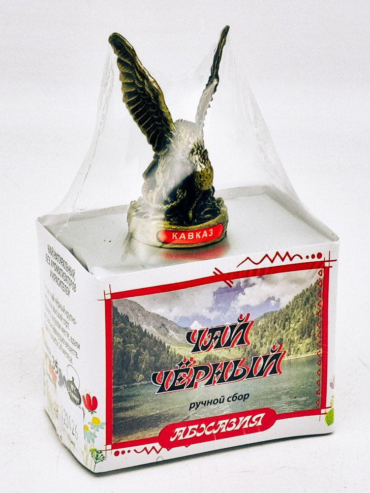 Чай черный ручной сбор 35гр Абхазия с сувениром орел средний