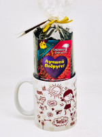 Подарочный набор подруге чай зеленый ручной сбор 100гр в кружке 300мл