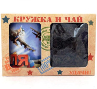 Подарочный набор с 23 февраля кружка и 2 вида чая 80гр
