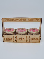 Набор 258 Праздничный варенье, мед каштановый, мед с орехами шефу