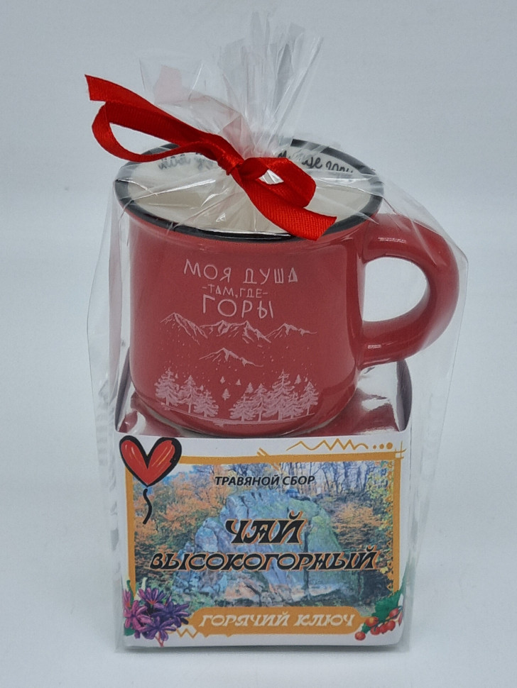 Краснополянский чай "Высокогорный" 40гр + кружка мини Горячий Ключ