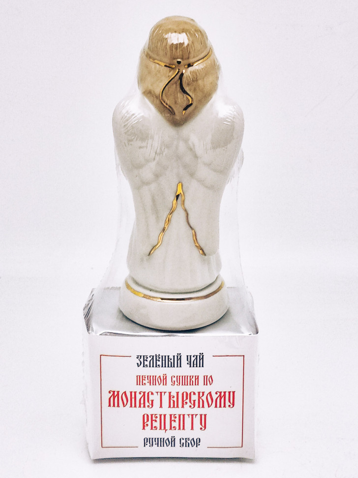 Зеленый чай печной сушки монастырский травник 40гр с сувениром ангел с лепниной коллекционный фарфор