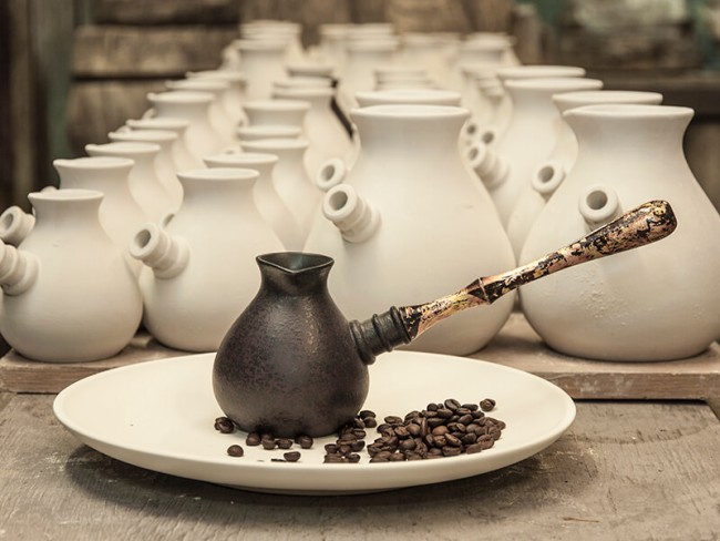 Турка "Амфора" фарфоровая жаропрочная 330мл Турка "Амфора" фарфоровая жаропрочная 330мл