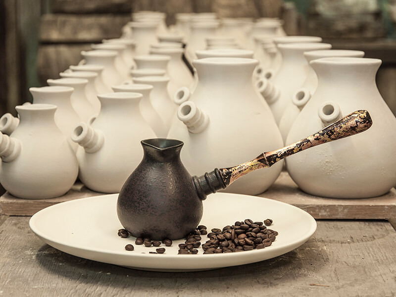 Турка "Амфора" фарфоровая жаропрочная 330мл