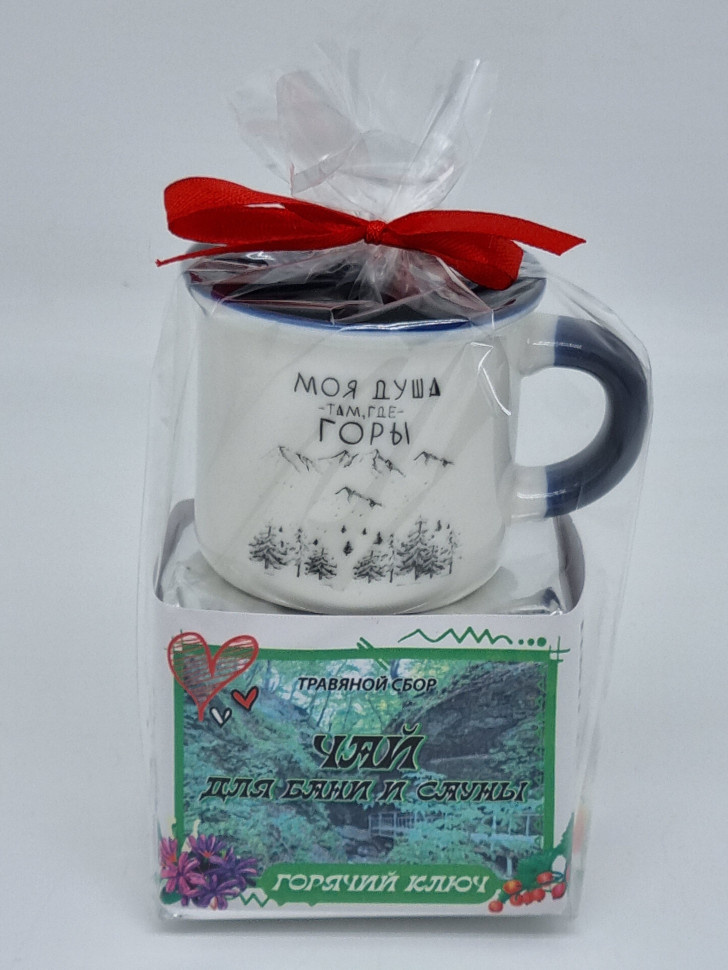 Краснополянский чай "для сауны и бани" 40гр + кружка мини Горячий Ключ