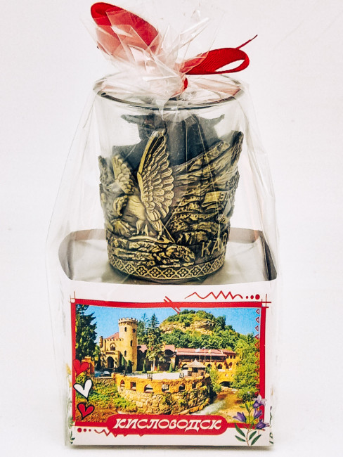 Чай черный ручной сбор 35гр Кисловодск с сувениром стопка Чай черный ручной сбор 35гр Кисловодск с сувениром стопка