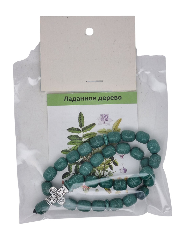 Четки из ладданого дерева 30 зерен зеленые