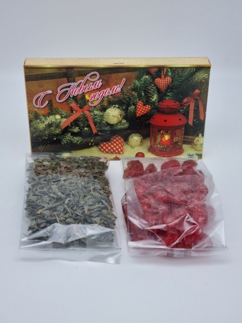 Набор Праздничный чай зеленый и вишня с новым годом