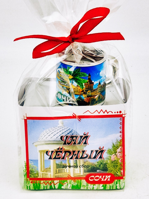 Чай черный ручной сбор 35гр + кружка мини магнит Сочи Чай черный ручной сбор 35гр + кружка мини магнит Сочи