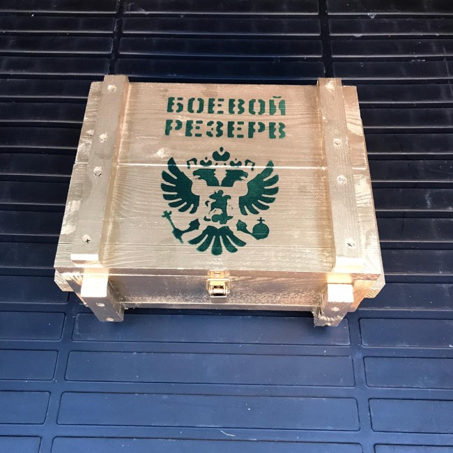 ящик "Мина минометная 82мм" 0.5л золотая серия с обжигом