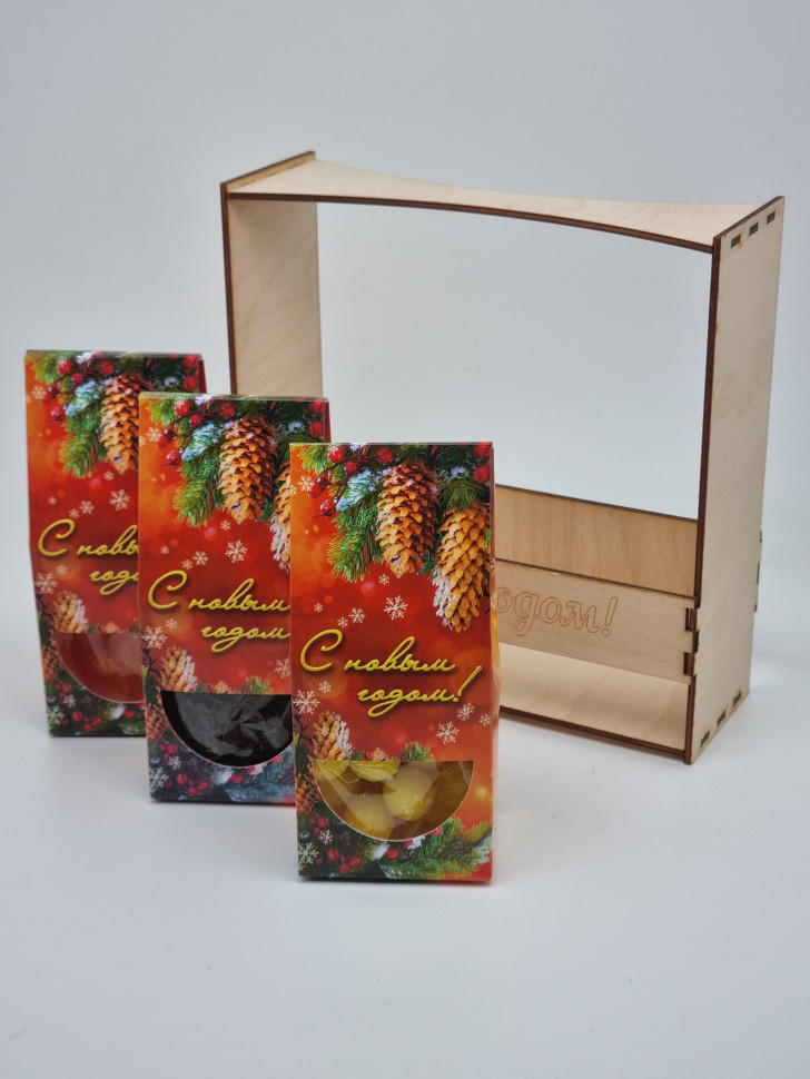 Набор 385 Праздничный для чаепития чай, манго, драже с новым годом