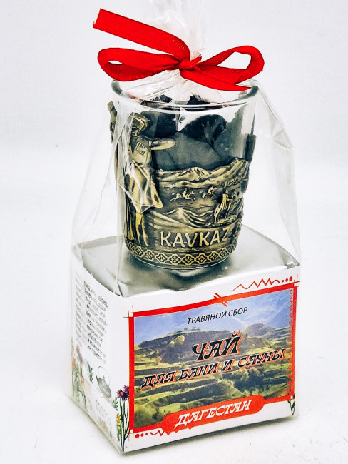 Краснополянский чай "для сауны и бани" 40гр Дагестан с сувениром стопка Краснополянский чай "для сауны и бани" 40гр Дагестан с сувениром стопка