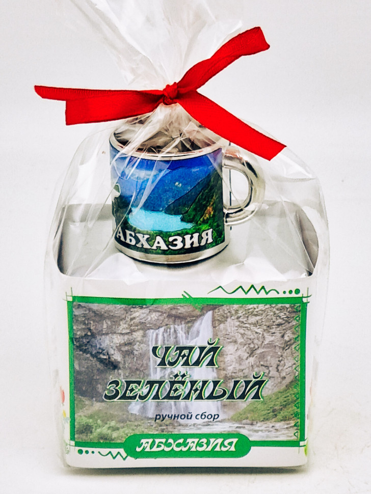 Чай зеленый ручной сбор 40гр + кружка мини магнит Абхазия
