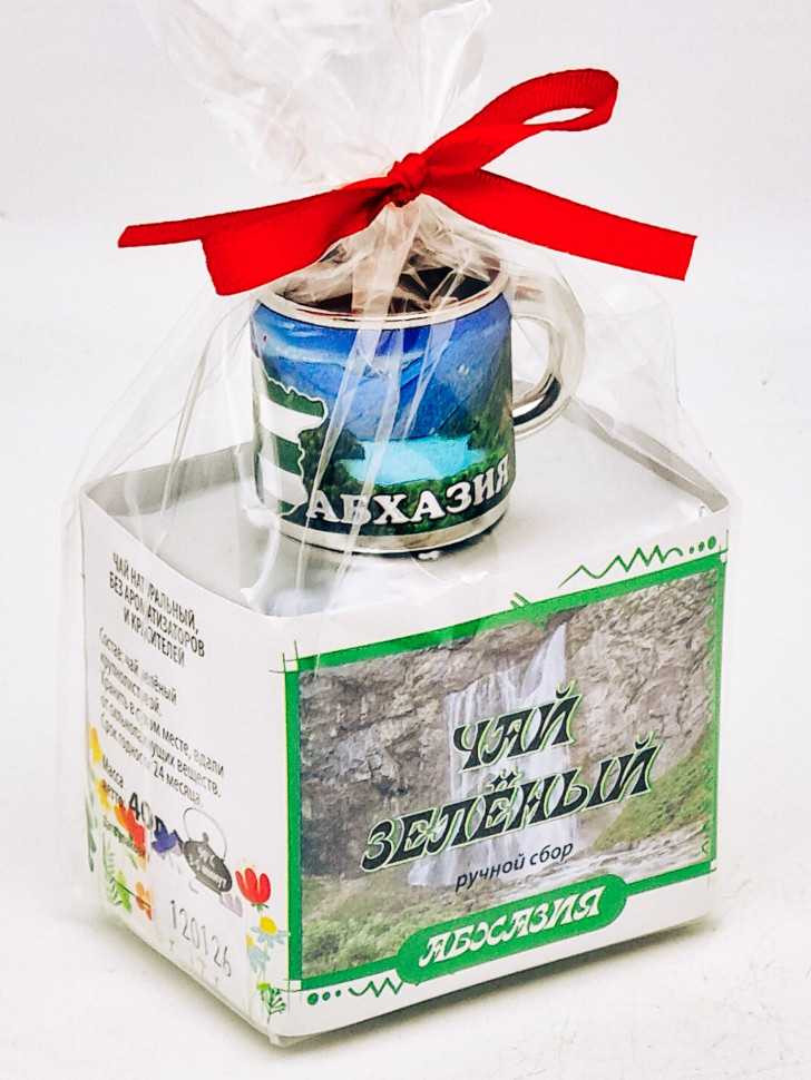 Чай зеленый ручной сбор 40гр + кружка мини магнит Абхазия