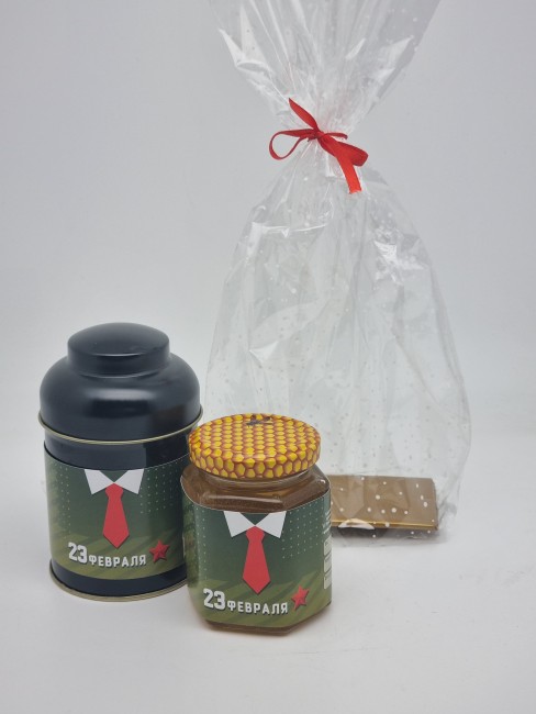 Набор 189 мацеста 100гр черный, мед 250мл акация с 23 февраля