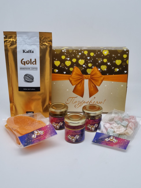 Набор Праздничный кофе, мёд, конфитюр, манго, лукум лучший подарок Набор Праздничный кофе, мёд, конфитюр, манго, лукум лучший подарок