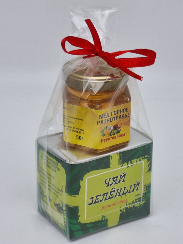 Чай зеленый ручной сбор 40гр +мед 50гр Санкт-Петербург №2