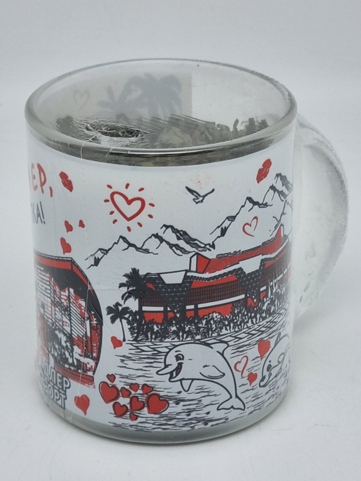 Зеленый чай 70гр в кружке из стекла "Это Адлер, детка"