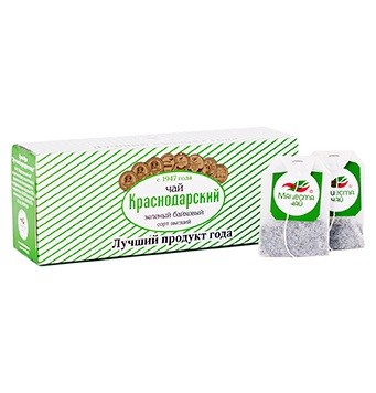 "Краснодарский с 1947 года" чай зеленый отборный 25 пакетиков по 1,5гр