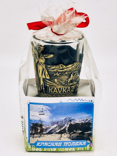 Краснополянский чай "Перевальный" 40гр Красная поляна с сувениром стопка