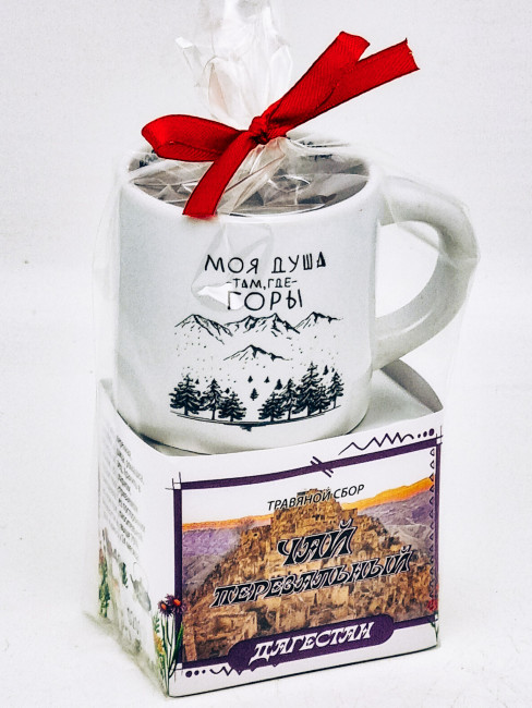 Краснополянский чай "Перевальный" 40гр + кружка мини Дагестан Краснополянский чай "Перевальный" 40гр + кружка мини Дагестан