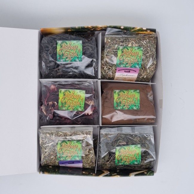 Ассорти Краснополянского и Сочинского чая 165гр с новым годом Ассорти Краснополянского и Сочинского чая 165гр с новым годом